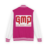 Letterman Jacket — GMP "God Money Power" Red & White Varsity