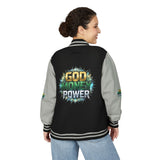 Letterman Jacket — "God Money Power" Varsity Bomber Jacket