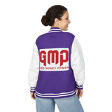 Letterman Jacket — GMP "God Money Power" Red & White Varsity