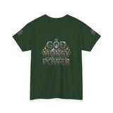 God Money Power Graphic Tee — Faith & Hustle Christian T-Shirt