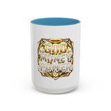 Coffee Mug — "God Money Power" Gold Emblem Accent Mug