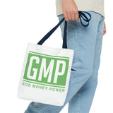 GMP 'God Money Power' Tote Bag - Bold Green Logo Canvas Tote