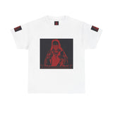 Graphic Tee - Red Mystic Hooded Figure Streetwear