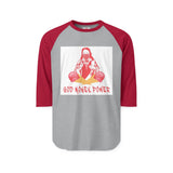 Raglan Shirt — "God Money Power" Boxing Oracle Graphic