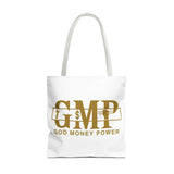 GMP "God Money Power" Gold Logo Tote Bag — Inspirational Faith & Prosperity Canvas Tote
