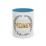 Coffee Mug — 'God Money Power' Laurel Accent Ceramic Mug (11/15oz)
