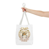 GMP Tiger Tote Bag — "God Money Power" Inspirational Canvas Tote
