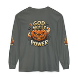 God Money Power- Halloween Pumpkin Long Sleeve Tee