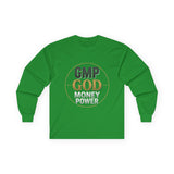 GMP GOD Money Power Long Sleeve Tee — Inspirational Faith & Wealth Shirt