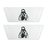 Men's Slide Sandals — Removable Strap White Slides with Graphic Icon