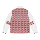 GMP Logo Puffer Jacket — Bold All-Over Print Men's Coat