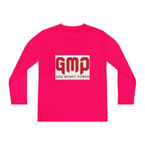 God Money Power (GMP) Youth Long Sleeve Tee — Red Logo Athletic Shirt