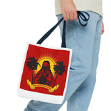 Sunrise Rasta Tote Bag – "God Money Power" Graphic Beach Shopper