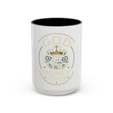 God, Money & Power Coffee Mug — Faith-Inspired Crown & Cash Design (11/15oz)