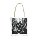 Angel Of Death Gothic Angel & Serpent Art Tote Bag – Dark Mystic Graphic Carryall
