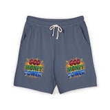 God Money Power Fleece Sweat Shorts — Lightweight Garment-Dyed Lounge Shorts
