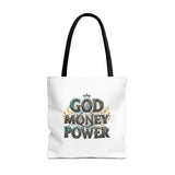 God Money Power Tote Bag — Inspirational Faith & Prosperity Canvas Tote