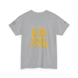 GMP "God Money Power" Tee - Gold Logo Graphic T-Shirt