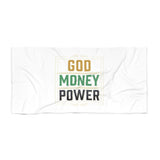God Money Power Beach Towel — Faith & Prosperity Graphic Towel