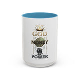 God Money Power Accent Coffee Mug — Inspirational Faith & Wealth Design (11/15 oz)