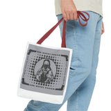 Religious Icon Tote Bag — "God Money Power" Graphic Canvas Tote