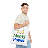 God Money Power Tote Bag — Inspirational Faith & Prosperity Canvas Tote