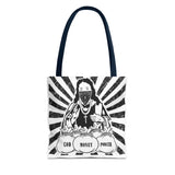 Iconic Madonna Tote Bag — 'God Money Power' Graphic All-Over Print