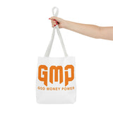 GMP 'God Money Power' Graphic Tote Bag – Bold Orange Statement Carryall