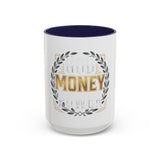 Coffee Mug — 'God Money Power' Laurel Accent Ceramic Mug (11/15oz)