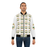 Money Crest Bomber Jacket — All-Over Print Luxury Money Emblem Design