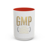 GMP Gold Accent Coffee Mug – "God Money Power" Inspirational Ceramic Cup