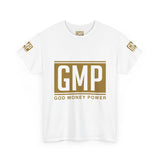 GMP "God Money Power" Graphic Tee — White Streetwear T-Shirt
