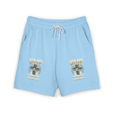 Vintage Neutral Fleece Sweat Shorts with Geometric Logo — Lightweight Casual Lounge Shorts