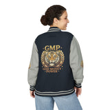 Tiger Crest Letterman Jacket — GMP "Good Money Power" Red & White Varsity