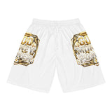 Basketball Shorts — Gold Money Power Graphic All-Over Print