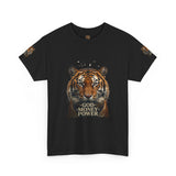 Tiger Graphic Tee — 'God • Money • Power' Bold Vintage Animal Shirt