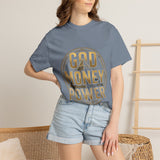 God Money Power T-Shirt — Bold Gold Graphic Tee