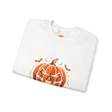 Halloween Pumpkin Crewneck Sweatshirt- “God Money Power” — Jack-O'-Lantern Graphic