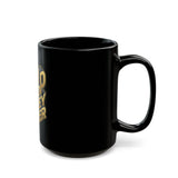 Black Mug — "GMP Good Money Power" Gold 3D Typography Coffee Cup