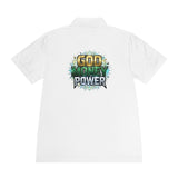 God Money Power Polo Shirt — Religious Faith & Wealth Graphic Men's Sport Polo