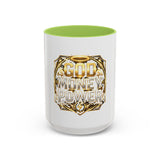 Coffee Mug — "God Money Power" Gold Emblem Accent Mug