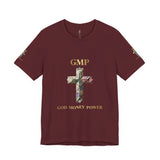 God Money Power Cross Tee — Christian Faith Graphic T‑Shirt