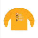 GMP Long Sleeve Tee — God Money Power Gold Graphic