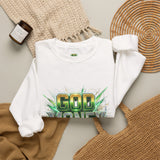 God Money Power Crewneck Sweatshirt — Bold Faith & Prosperity Graphic