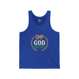 Money Power 'GMP GOD' Tank Top — Athletic Summer Jersey Tank with Gold Laurel Design
