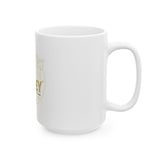 Inspirational Ceramic Mug — “Put God First, Hustle for the Money” Gold Script (11oz/15oz)