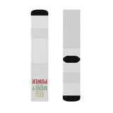 God Money Power Sublimation Socks — Motivational Crew Socks for Everyday Wear