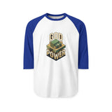 God Power Baseball Tee — Vintage Retro Faith Raglan Shirt