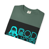 God Money Power T-Shirt — Retro Neon Faith & Hustle Graphic Tee