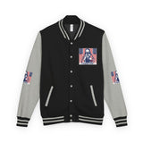 Letterman Jacket — Patriotic 'God Money Power' Graphic Varsity Jacket